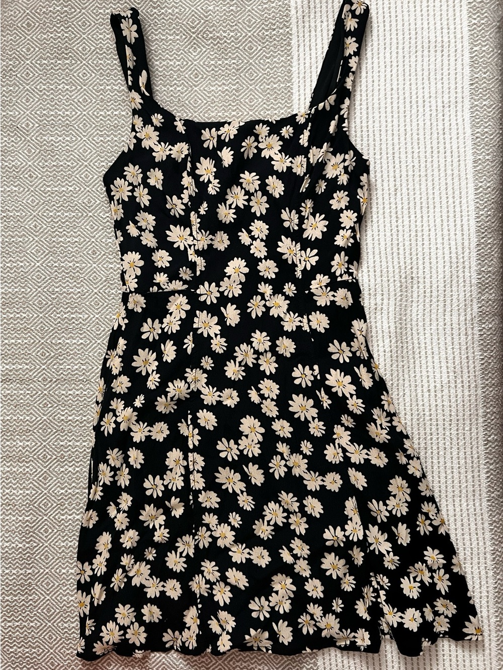 Black Daisy Print Sundress - Women's Floral Summer Dress
